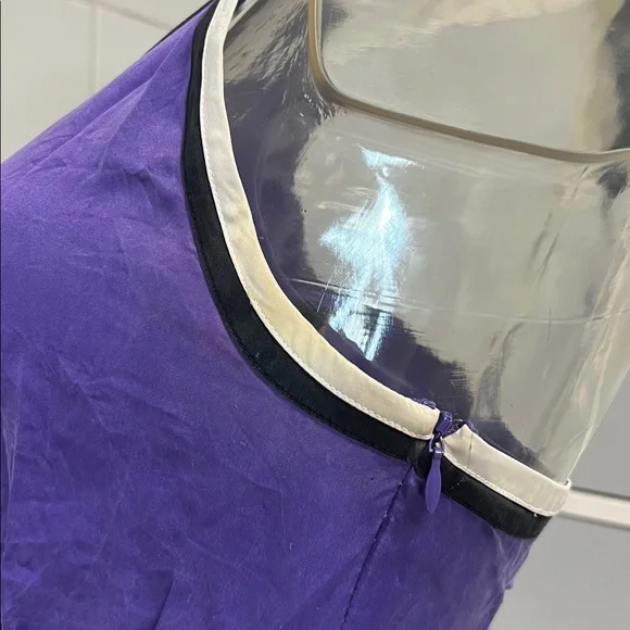 Bebe 2008 Silky Purple Peplum Deep Plunge Halter XS - Picture 9 of 16